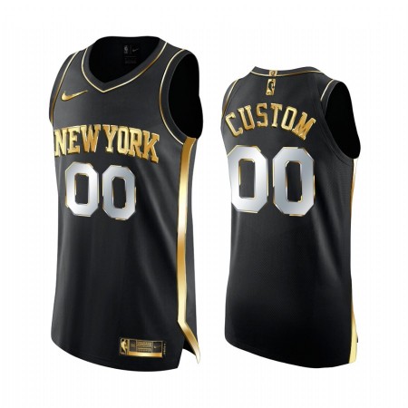 Camiseta Hombre New York Knicks Personalizadas 2020-21 Negro Golden Edition Swingman